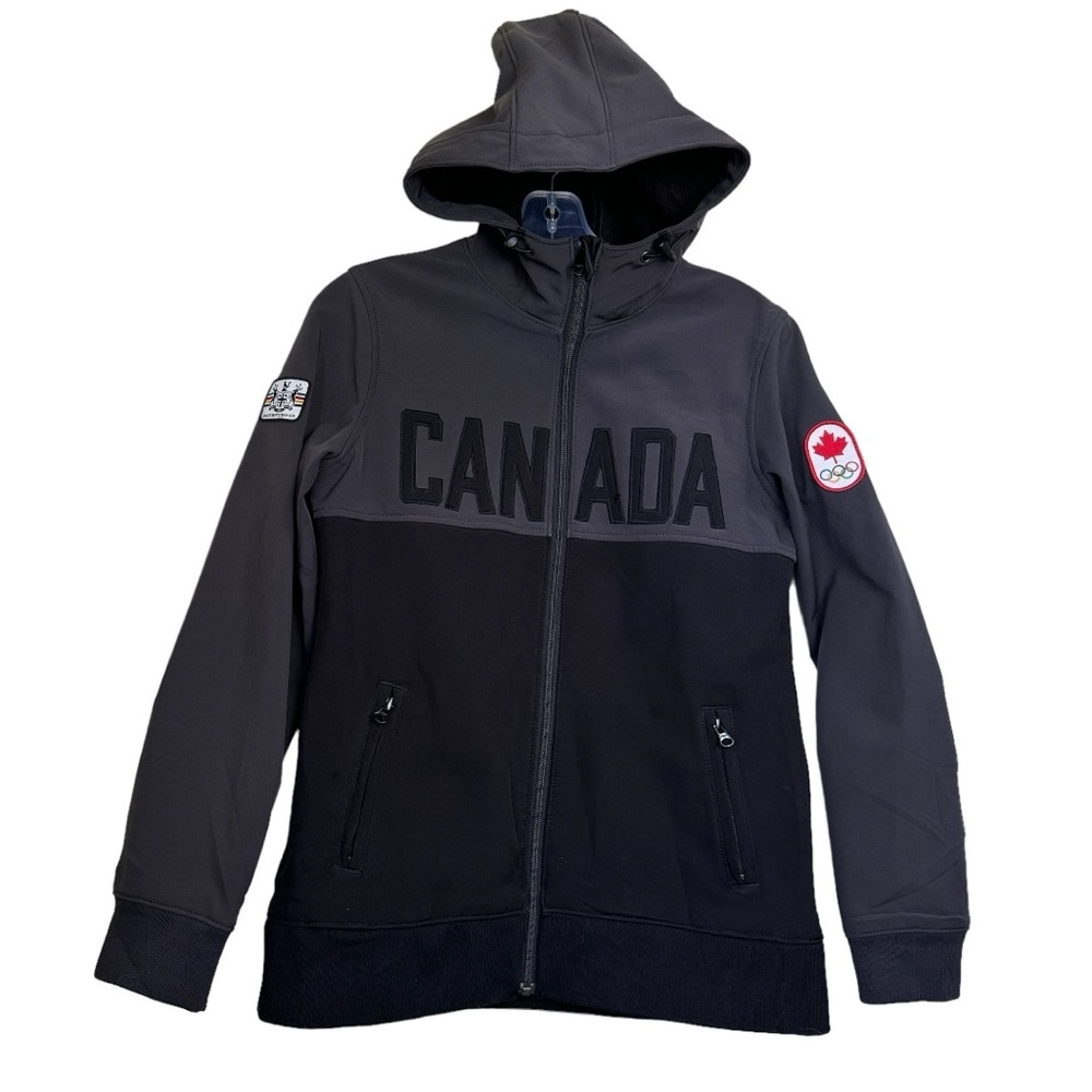 HBC Olympic Team Canada Soft Shell Full Zip Hoodie Jacket Hudson Bay Lightweight